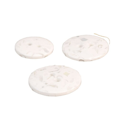 Bouton rond bouteilles recyclées 2 trous blanc - 15mm