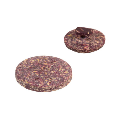 Bouton rond à queue écorces de riz rouge beaujolais - 15mm
