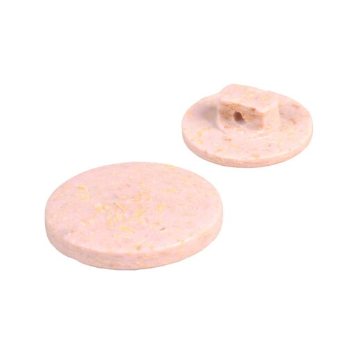 Bouton rond à queue écorces de riz rose layette - 15mm