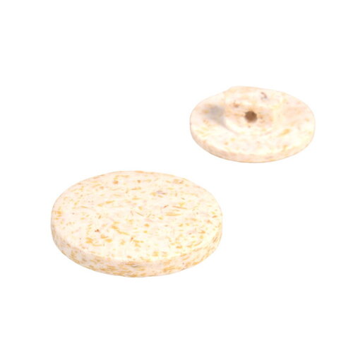 Bouton rond à queue écorces de riz blanc - 20mm