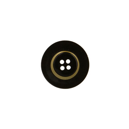 Lot de 3 boutons ronds 4 trous 28mm noir/or