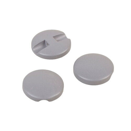 Lot de 3 boutons rond simple gris cendre 18mm