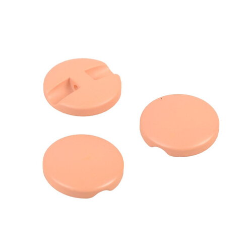 Lot de 3 boutons rond simple orange pêche 18mm