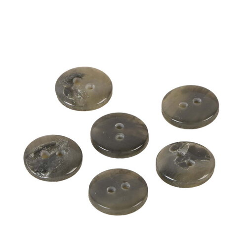 Lot de 3 boutons imitation pierre gris anthracite 15mm