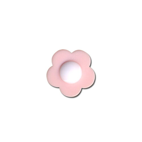 Lot de 3 boutons fleur coeur blanc 18mm rose layette