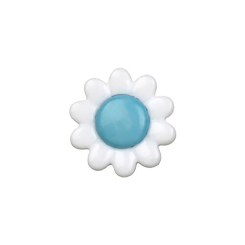 Lot de 3 boutons marguerite 15mm bleu ciel