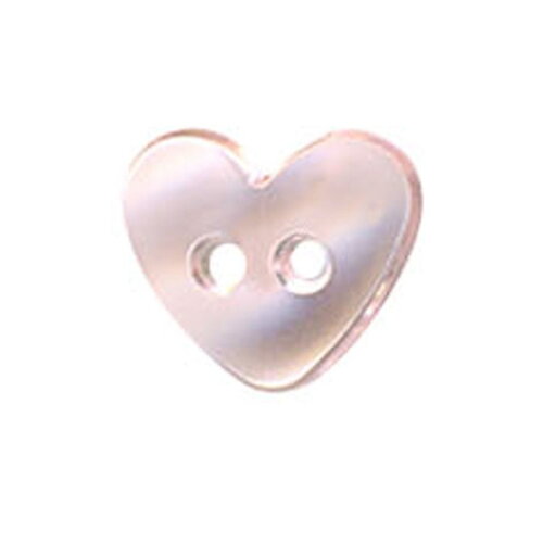 Lot de 3 boutons coeur translucide couleur rose 9mm