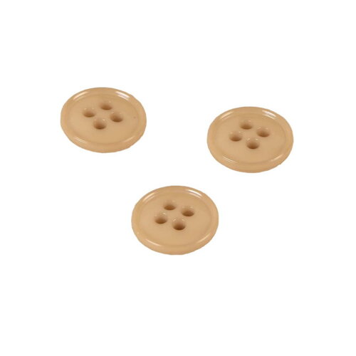 Lot de 3 boutons 4 trous nylon recylé beige antilope 11mm