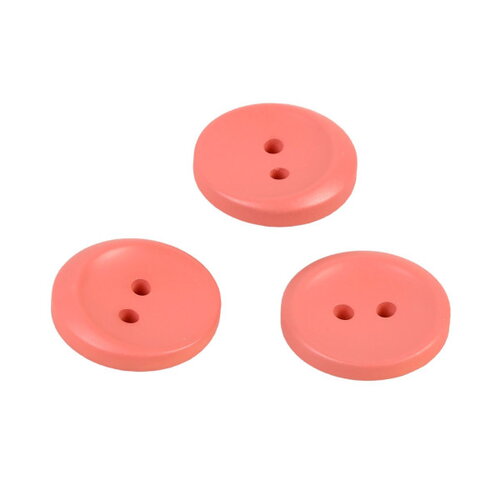 Lot de 3 boutons 2 trous rond terracotta 17mm