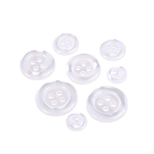 Lot de 3 boutons ronds 4 trous blanc