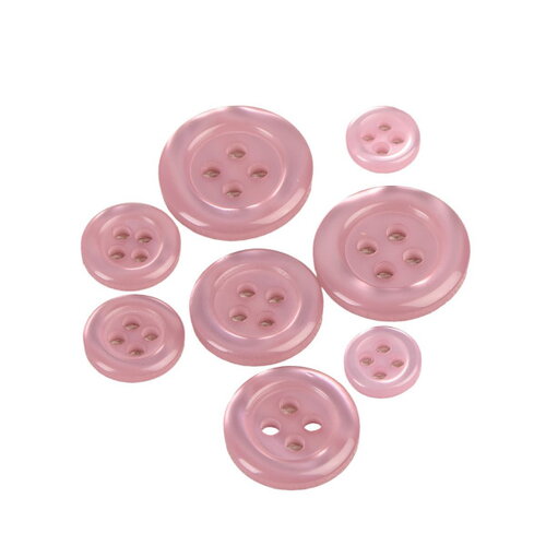 Lot de 3 boutons ronds 4 trous violet mauve