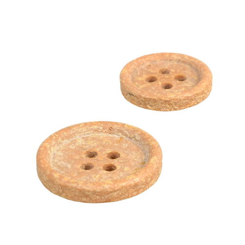 Lot de 3 boutons écorces de riz beige antilope