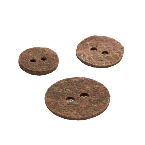 Lot de 3 boutons pierre rond gris marron