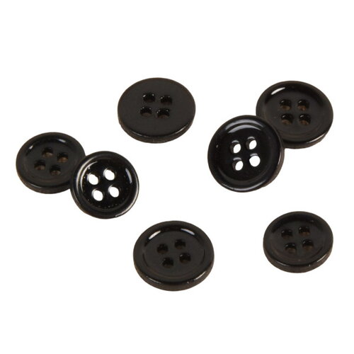 Lot de 3 boutons en nacre 4 trous noir