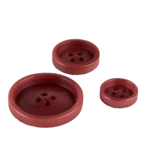 Lot de 3 boutons corozo 4 trous beaujolais