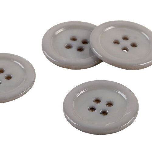 Lot de 3 boutons 100% nacre ronds gris cendre