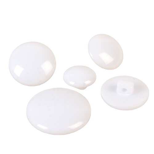 Lot de 3 boutons ronds à queue classique blanc