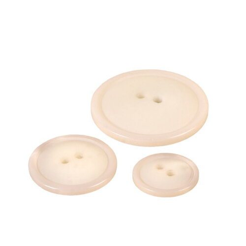 Lot de 3 boutons ronds 2 trous classique ivoire