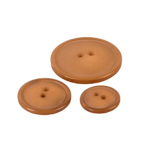 Lot de 3 boutons ronds 2 trous classique beige