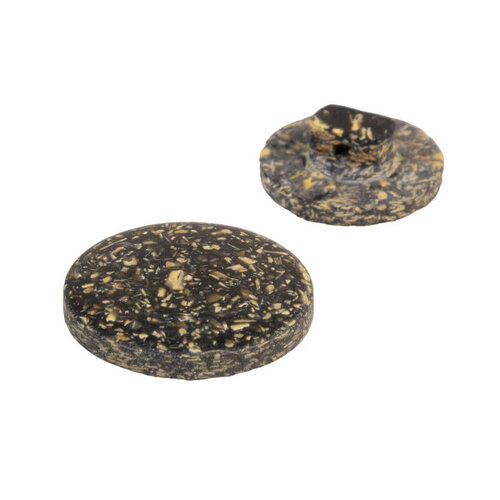 Bouton rond à queue écorces de riz noir