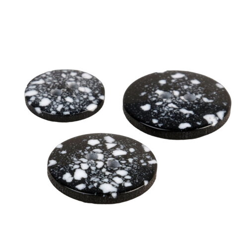 Bouton rond plastique recyclé 2 trous noir