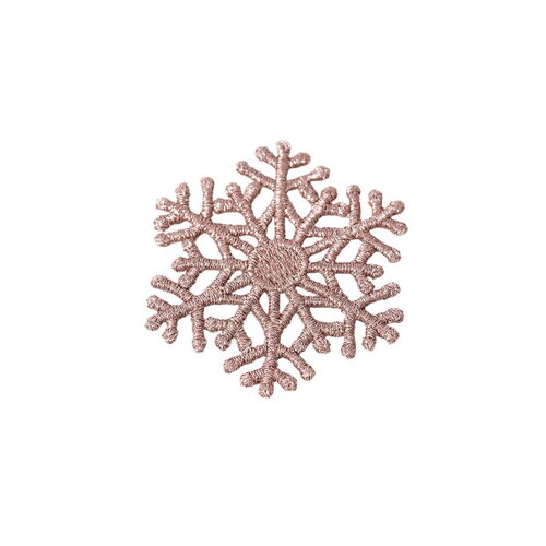 Lot de 3 écussons thermocollants grand flocon de neige rose gold 4,8cm x 4,8cm