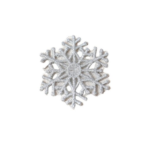 Ecusson thermocollant grand flocon de neige argent 4,8cm x 4,8cm