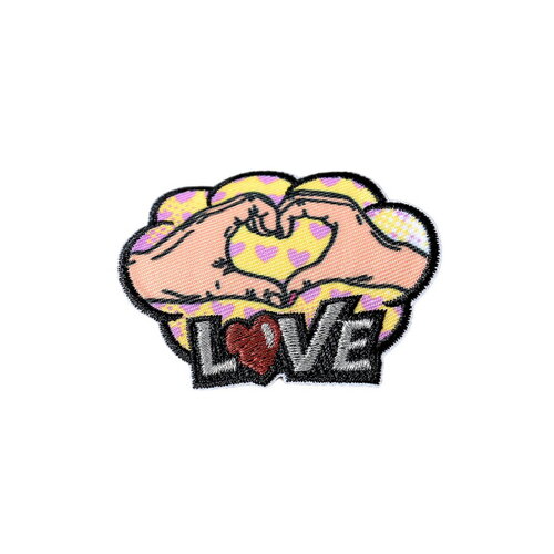 Ecusson thermocollant pop art love 6,3cm x 4cm