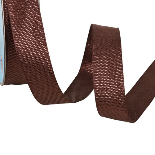 Bobine 25m ruban métallique marron chocolat