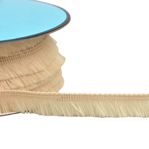 Bobine 25m petite frange 13mm beige clair