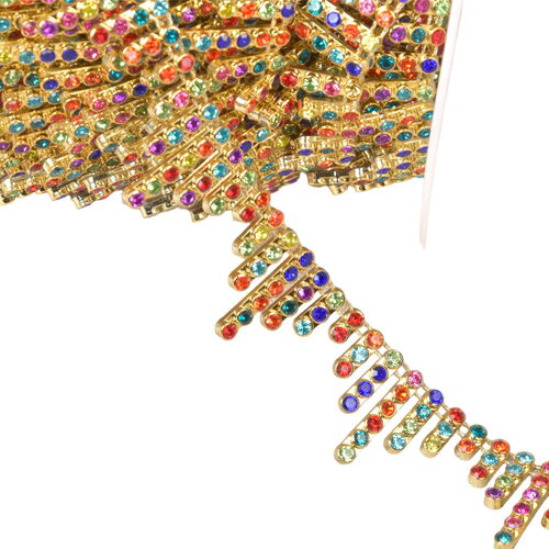 Frange en triangle 20 mm 20mm or multicolor au mètre