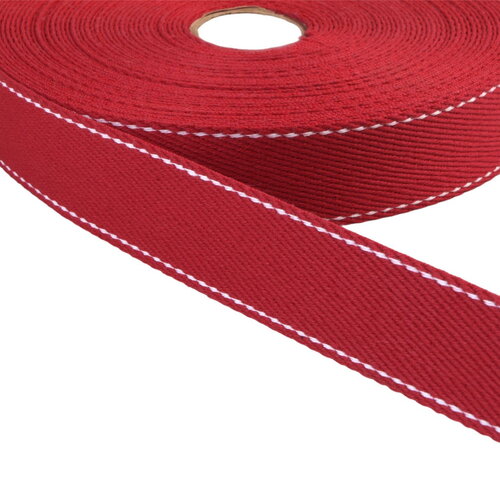 Sangle point sellier 30mm rouge au mètre