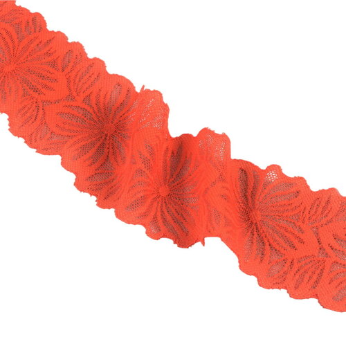 Bobine 15m dentelle élastique fleurs 57mm bengale