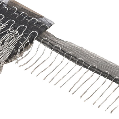 Bobine 9m frange chaînette 60mm argent