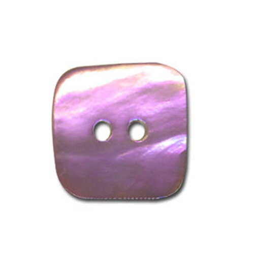 Lot de 3 boutons carré en nacre couleur mauve