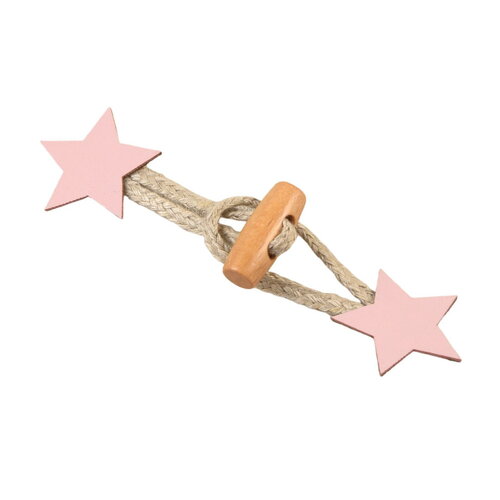 Lot de 4 brandebourgs étoile simili rose layette 10cm x 2,8cm