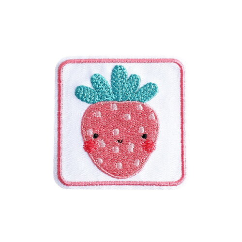 Lot de 3 écussons thermocollants animaux mignons fraise 5cm x 5cm