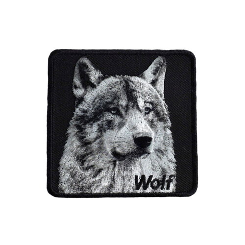 Lot de 3 écussons thermocollants animaux sauvages loup 6,5cm x 6,5cm