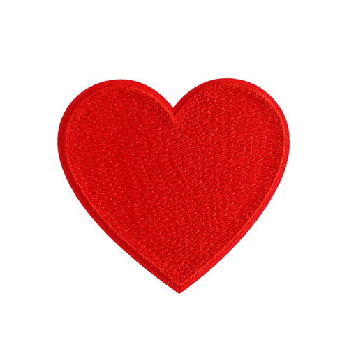Lot de 3 écussons thermocollants coeur rouge 6,4cm x 6cm