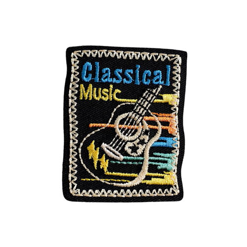 Lot de 3 écussons thermocollants musique classique 4cm x 5,2cm