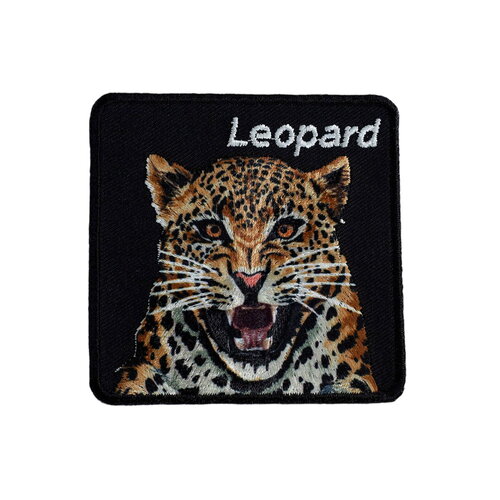 Ecusson thermocollant animaux sauvages léopard 6,5cm x 6,5cm