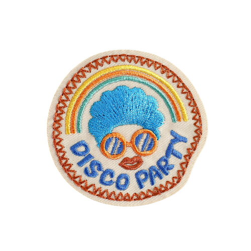 Ecusson thermocollant disco party 5cm x 5cm