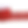 Bobine 20m dentelle coton fleurs 45mm rouge