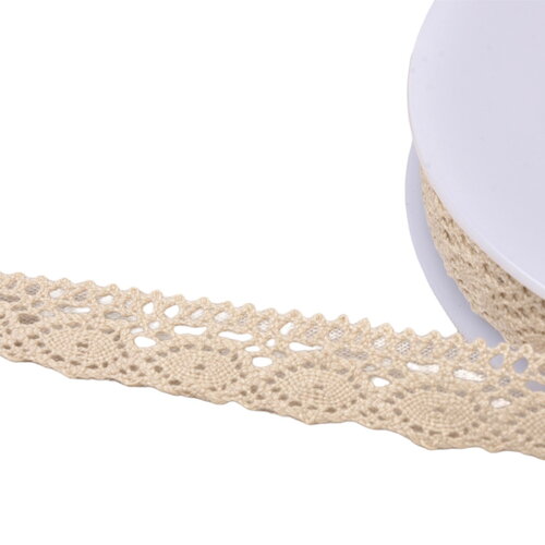Bobine 20m dentelle coton "tortue" 20mm écru