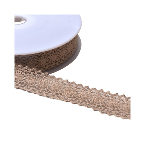 Bobine 20m dentelle coton entre deux "tortue" 23mm écru clair