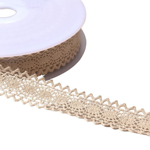 Bobine 20m dentelle coton entre deux "tortue" 23mm écru