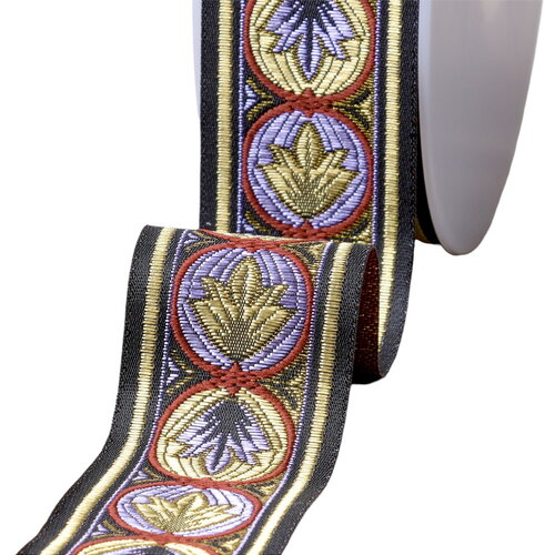 Bobine 20m galon jacquard louis 45mm parme