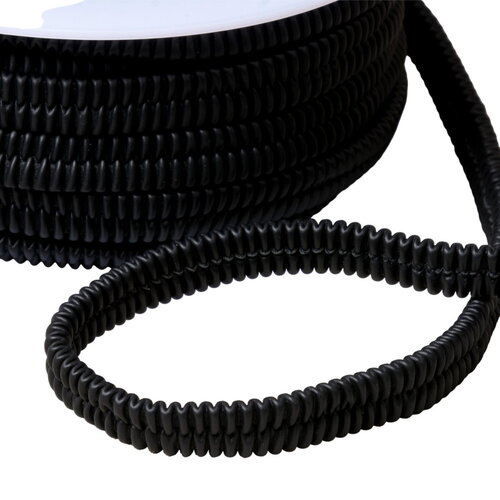 Bobine 15m élastique épais simili 13mm noir