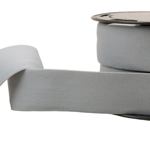 Bobine 20m élastique doux 40mm gris clair