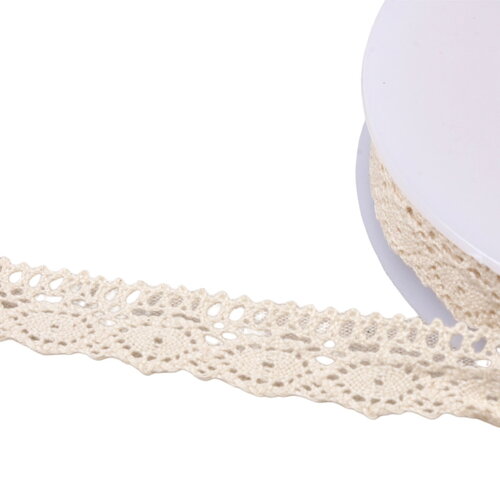 Dentelle coton "tortue" 20mm écru clair au mètre